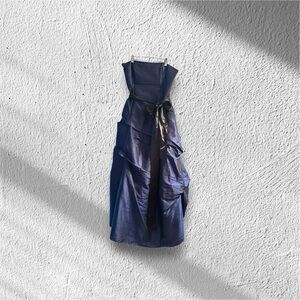 Elegant Strapless Navy Dress